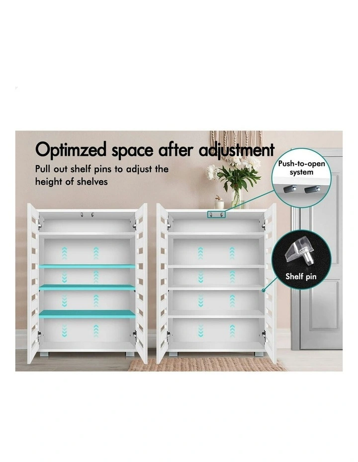 21 Pairs Shoe Cabinet Storage in White image 3