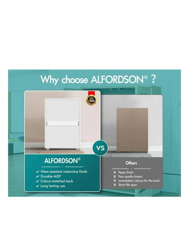 21 Pairs Shoe Cabinet Storage in White image 4