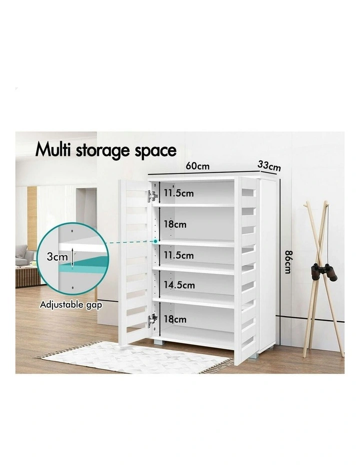21 Pairs Shoe Cabinet Storage in White image 6