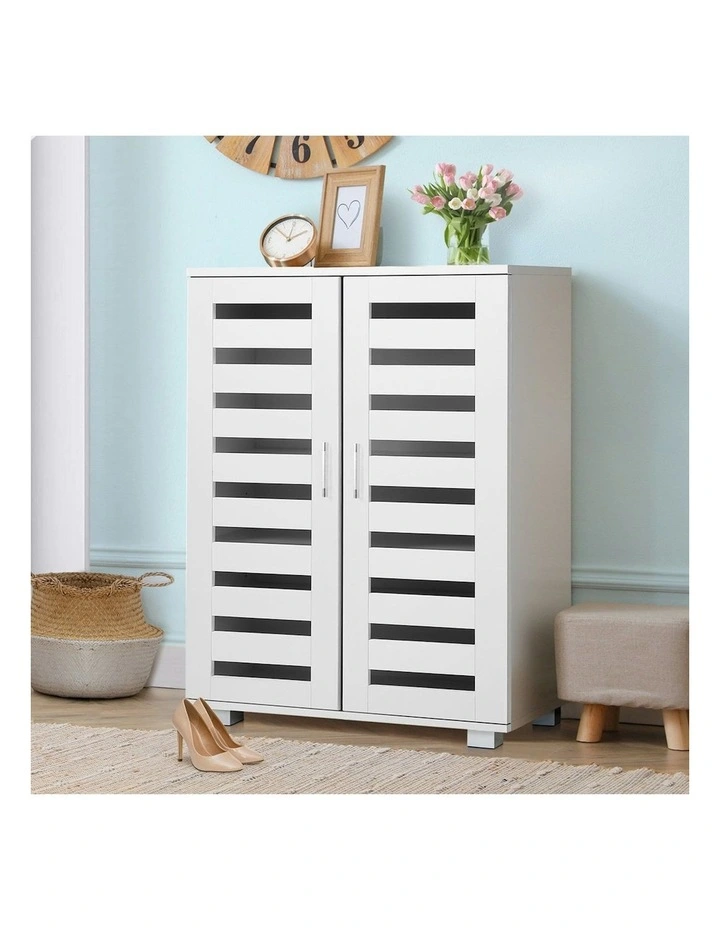 Shoe Cabinet Storage 21 Pairs in White image 2