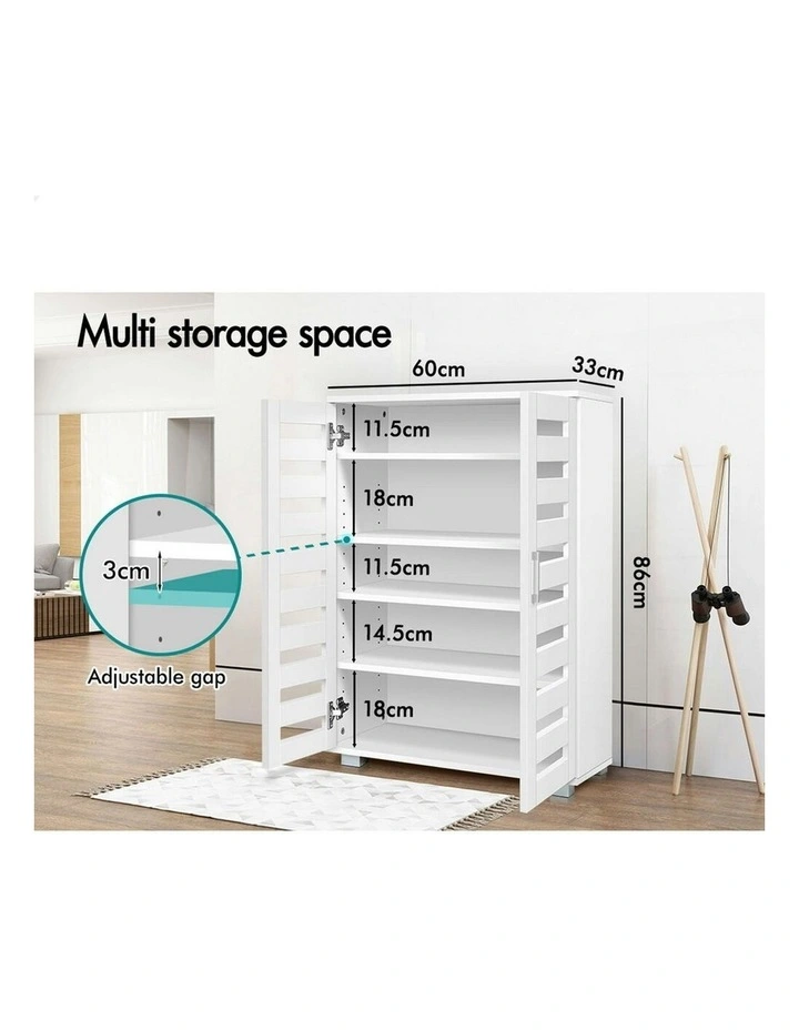 Shoe Cabinet Storage 21 Pairs in White image 6