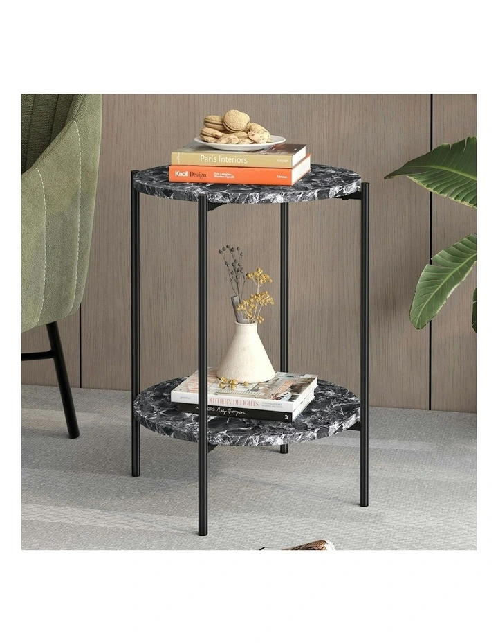 Side Table Sofa End Bedside Nightstand in Grey image 2