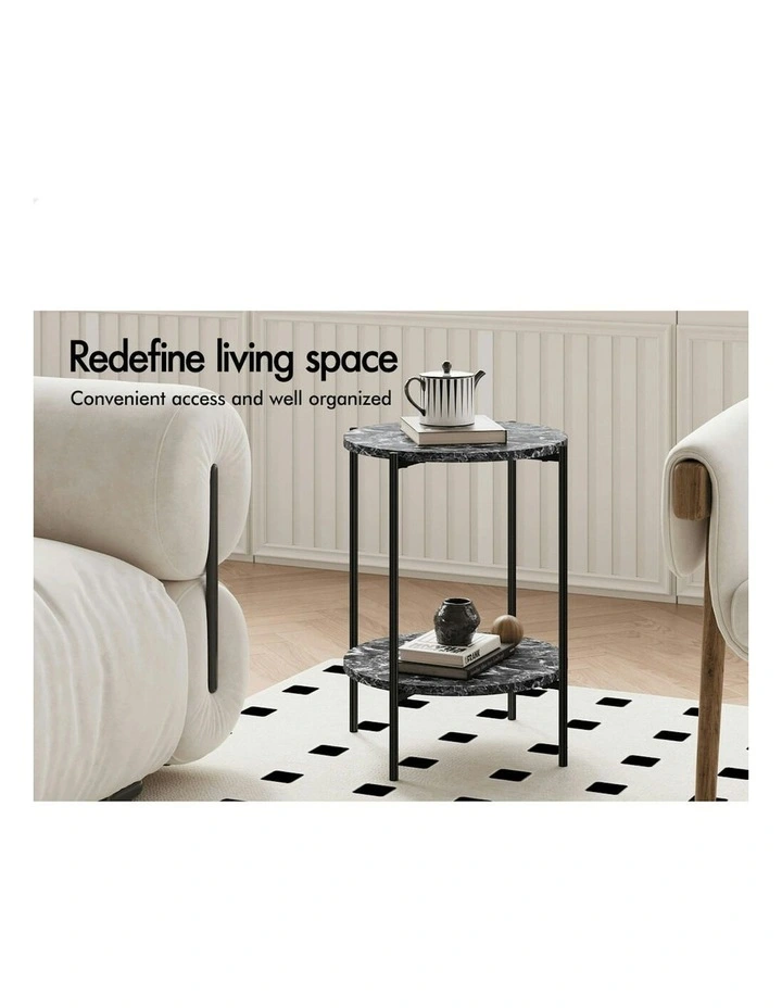 Side Table Sofa End Bedside Nightstand in Grey image 3