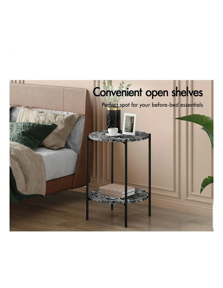Side Table Sofa End Bedside Nightstand in Grey image 4