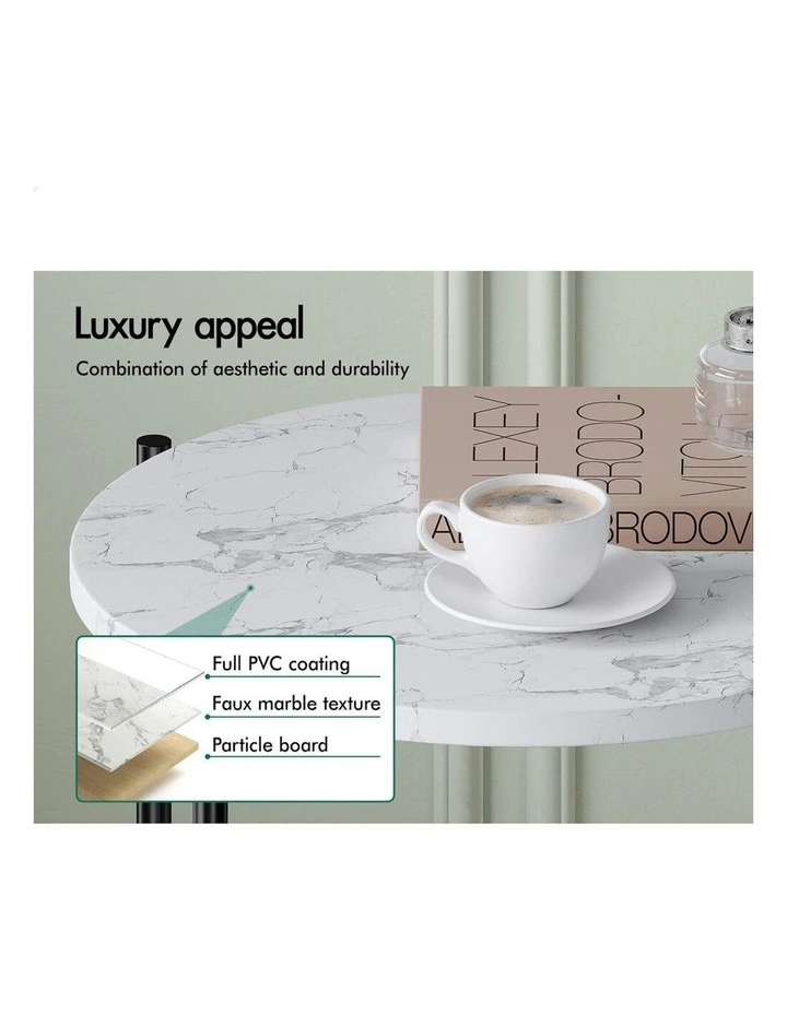 Round Marble Shelf Side Table in Black image 6