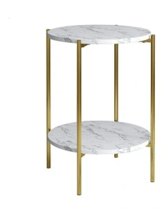 Side Table Sofa End Bedside Nightstand in Gold