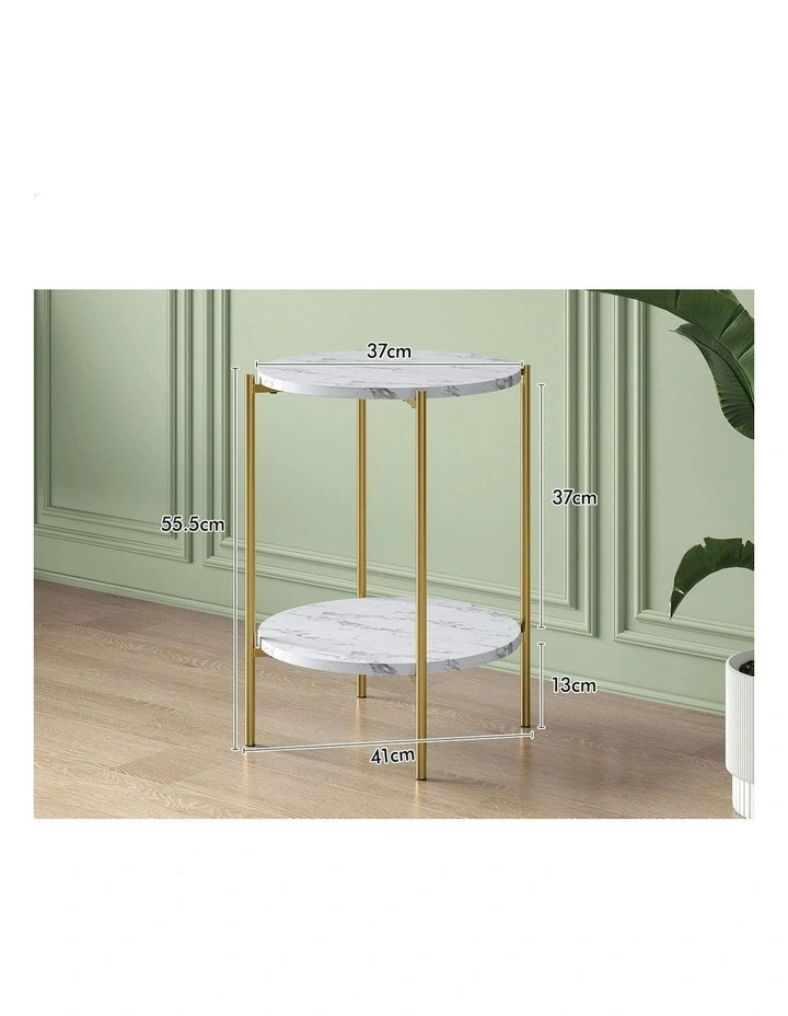 Side Table Sofa End Bedside Nightstand in Gold image 7