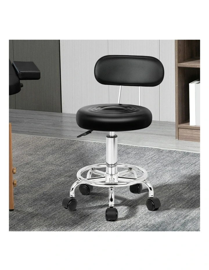 Round Swivel Barber Hair Dress Chair Declan Salon Stool in Black image 2