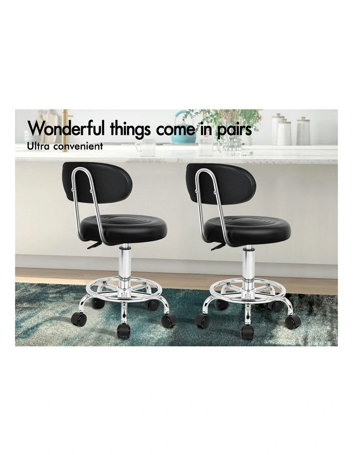 Round Swivel Barber Hair Dress Chair Declan Salon Stool in Black image 3