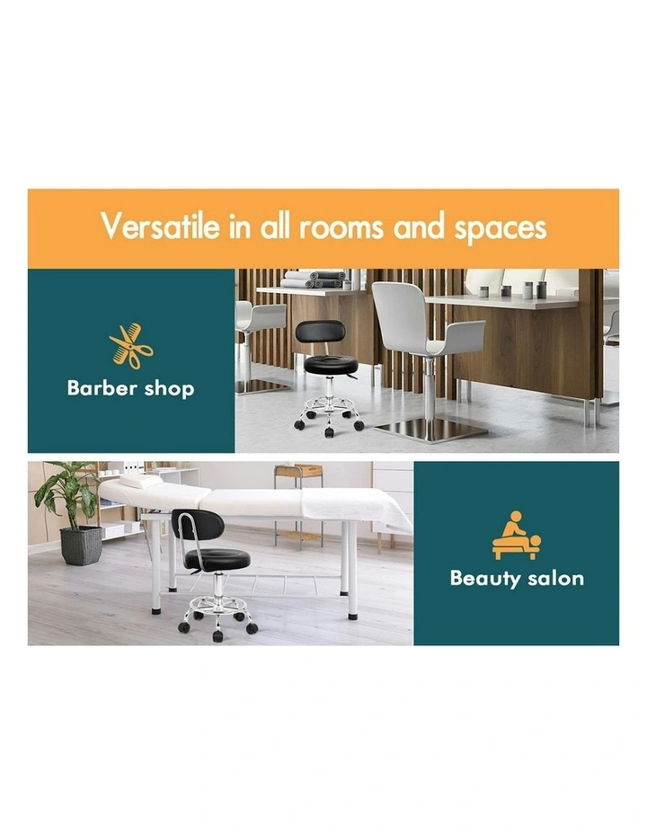 Round Swivel Barber Hair Dress Chair Declan Salon Stool in Black image 5