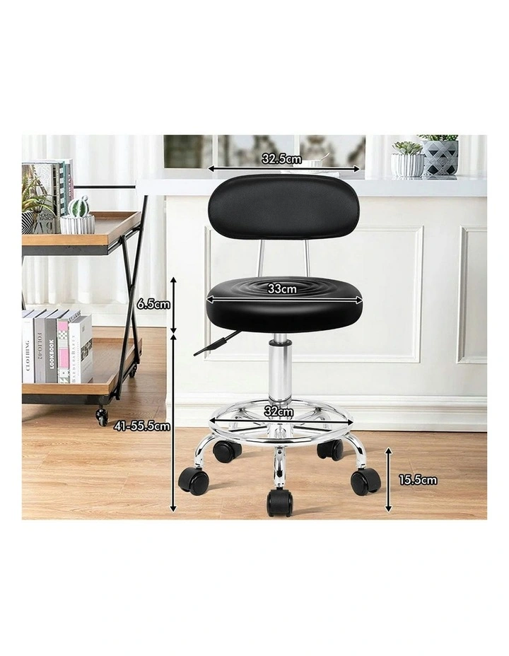 Round Swivel Barber Hair Dress Chair Declan Salon Stool in Black image 6