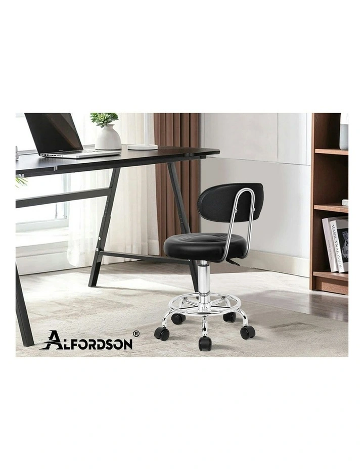 Round Swivel Barber Hair Dress Chair Declan Salon Stool in Black image 7