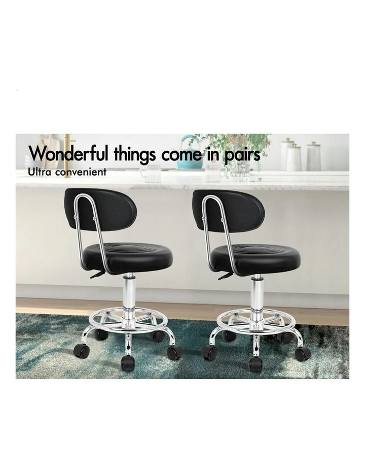 Backrest Swivel Barber Hair Dress Chair Declan Salon Stool 2x in Black image 3