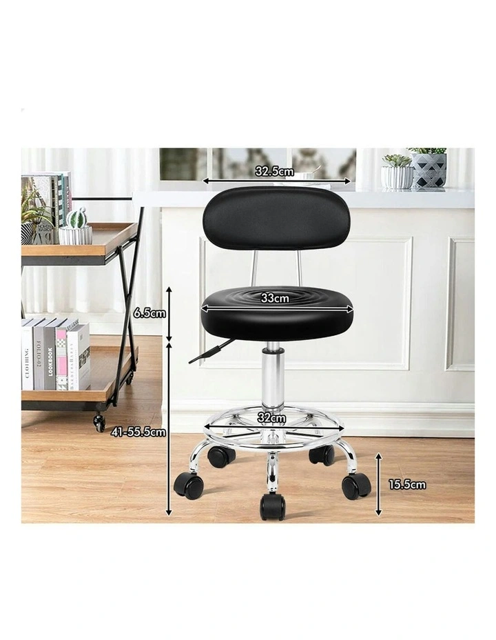 Backrest Swivel Barber Hair Dress Chair Declan Salon Stool 2x in Black image 6