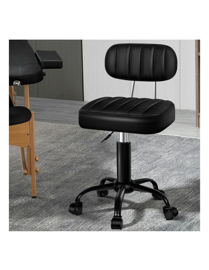 Backrest Swivel Barber Hair Dress Chair Lina Salon Stool in All Black image 2
