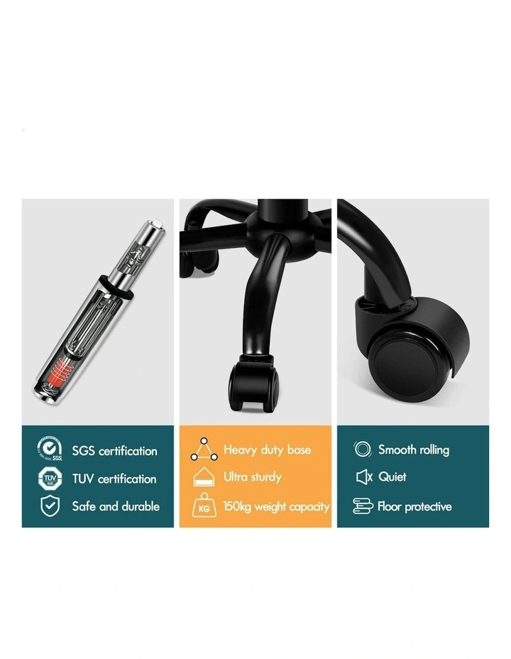 Backrest Swivel Barber Hair Dress Chair Lina Salon Stool in All Black image 4