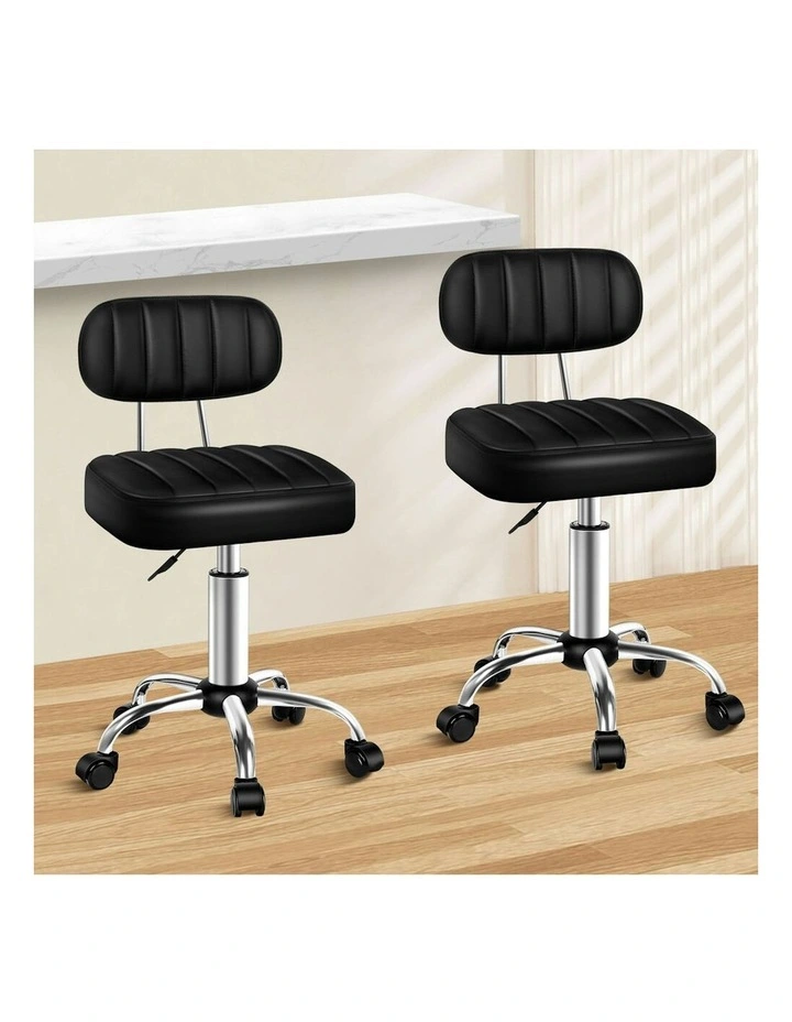 Salon Stool Set of 2 in Black image 2
