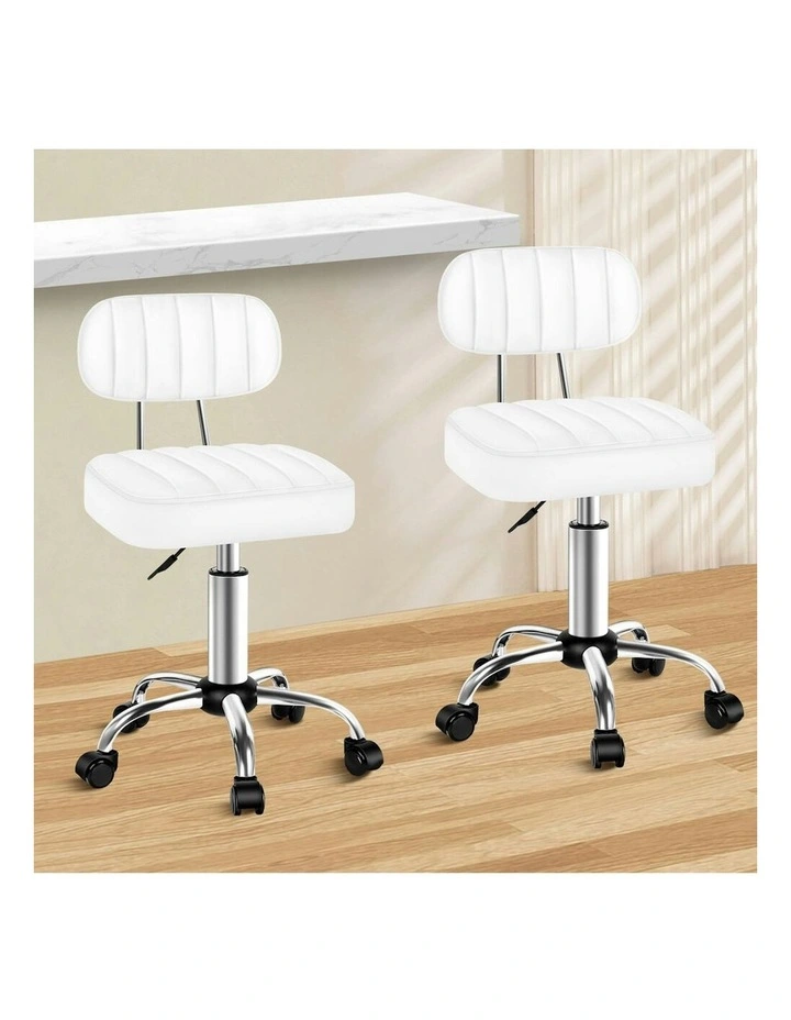 Salon Stool Set of 2 in White image 2
