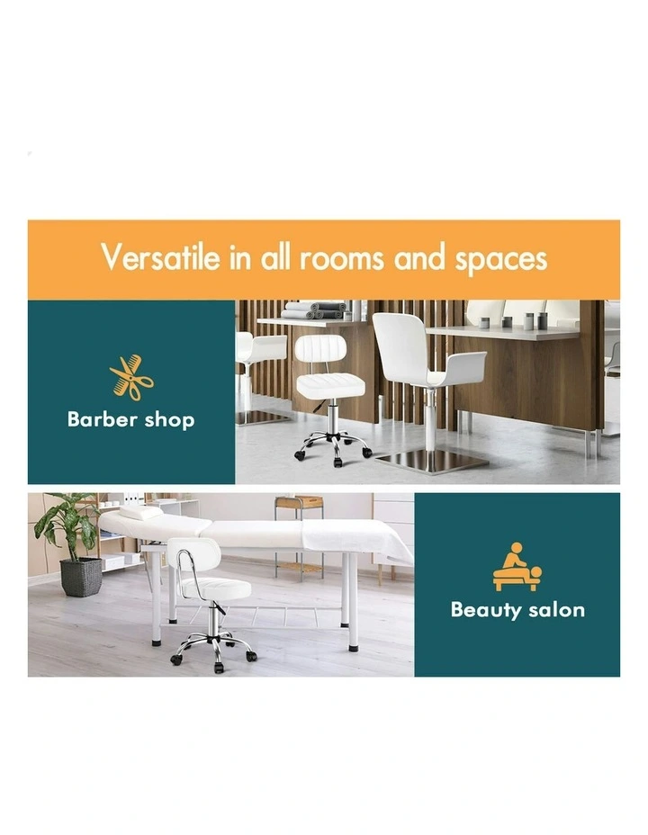 Salon Stool Set of 2 in White image 5