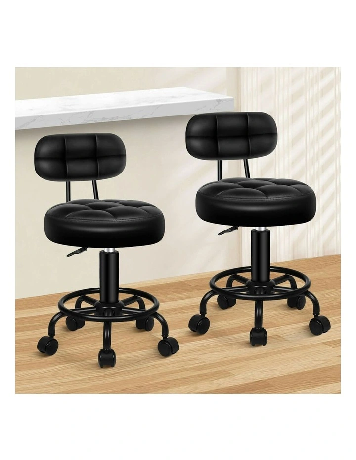Salon Stool Set of 2 in Black image 2