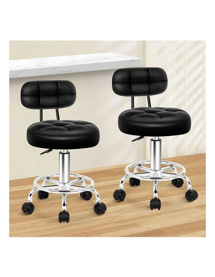 Salon Stool Set Of 2 in Black image 2