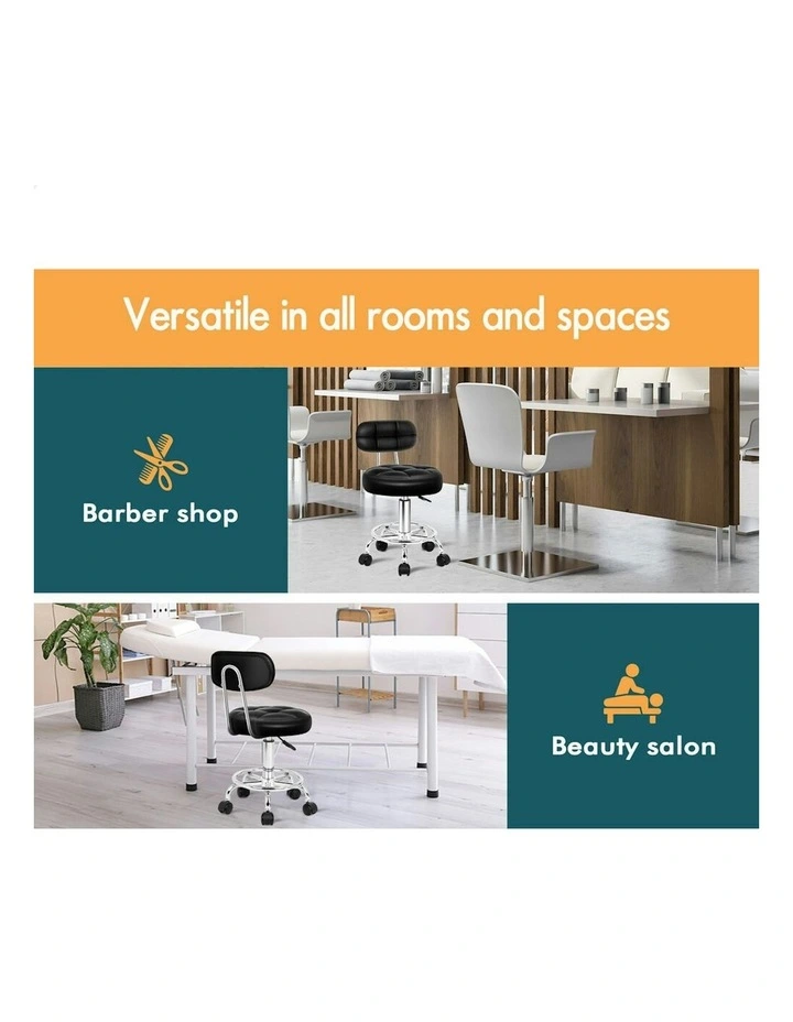 Salon Stool Set Of 2 in Black image 5