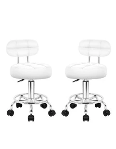 Salon Stool Set of 2 in White