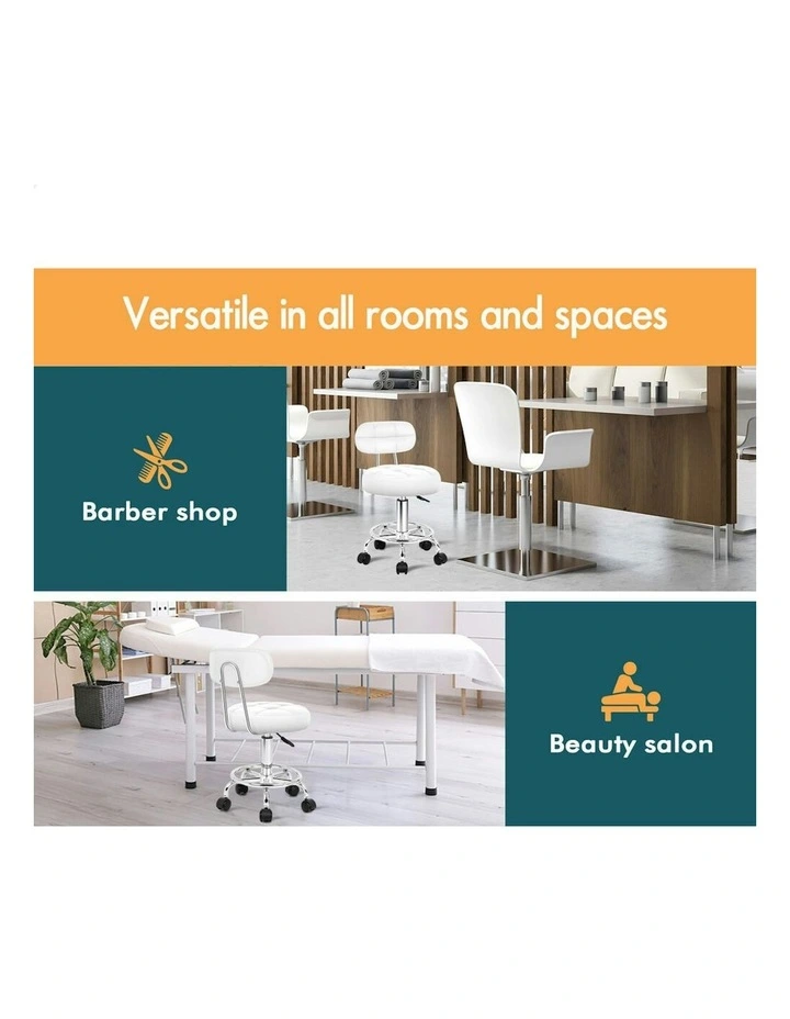 Salon Stool Set of 2 in White image 5