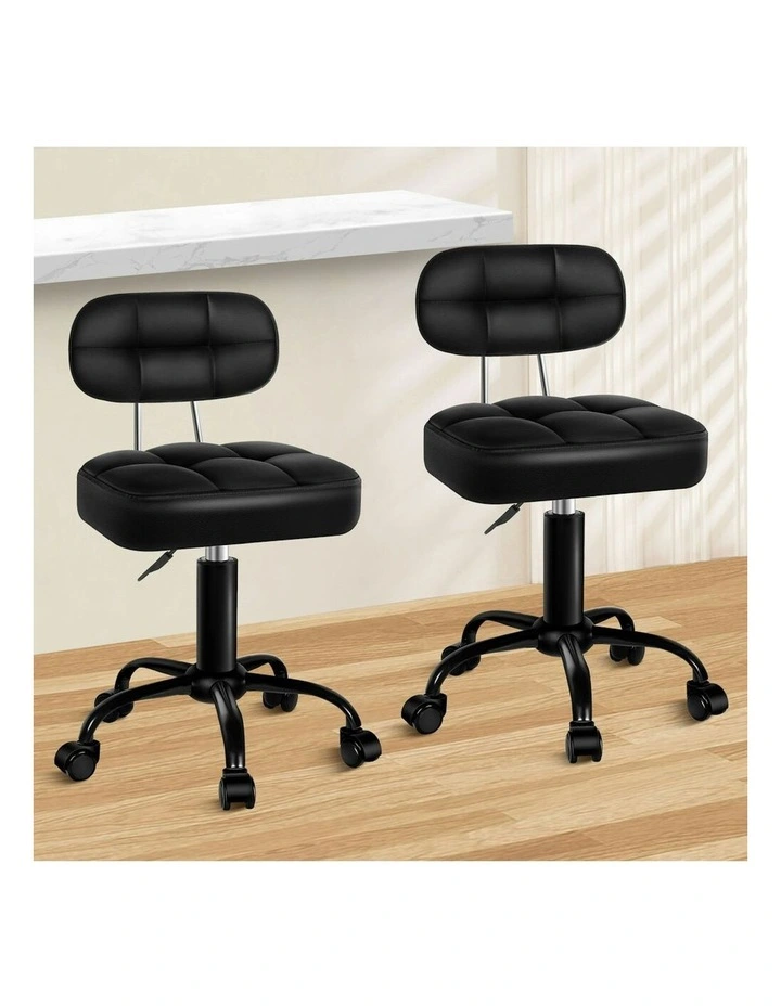Salon Stool Set of 2 in Black image 2