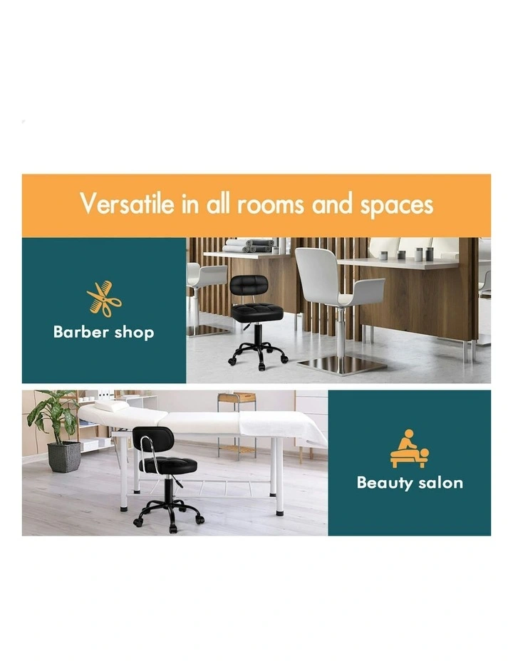 Salon Stool Set of 2 in Black image 4