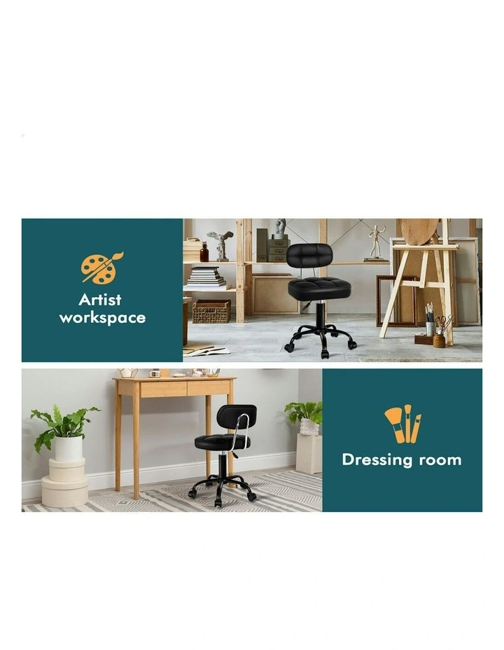 Salon Stool Set of 2 in Black image 5