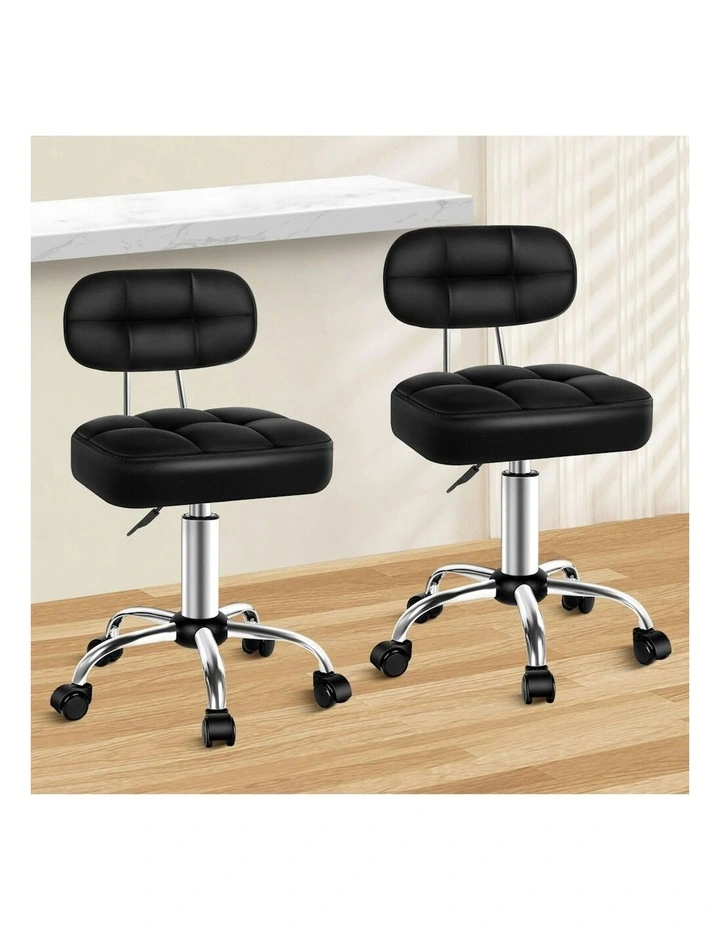 Salon Stool Set Of 2 in Black image 2