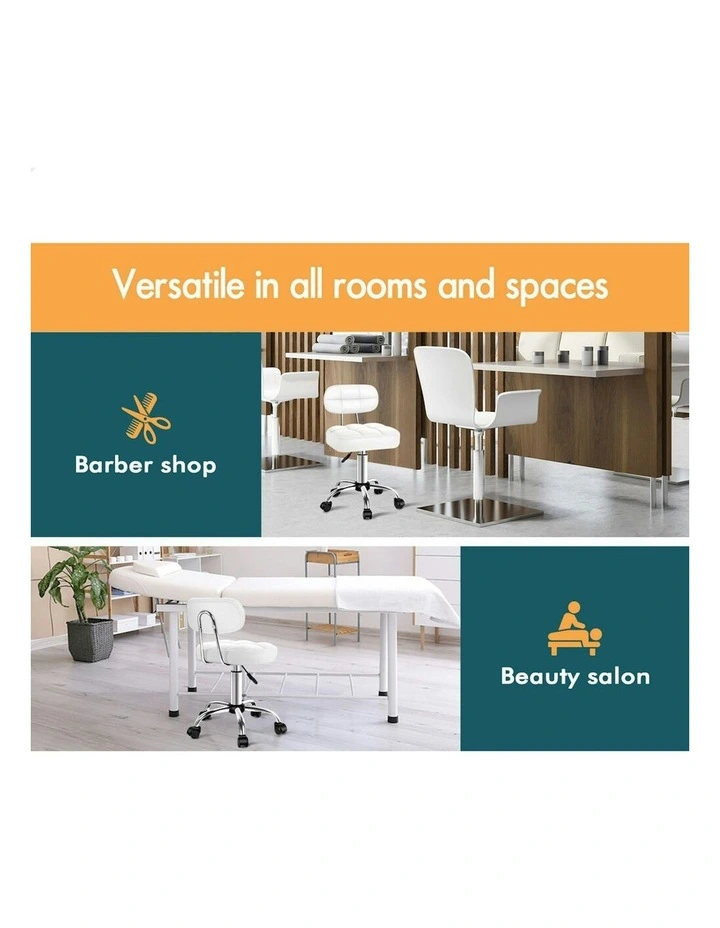 Salon Stool in White image 4