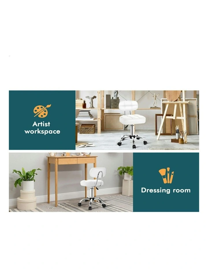 Salon Stool in White image 6