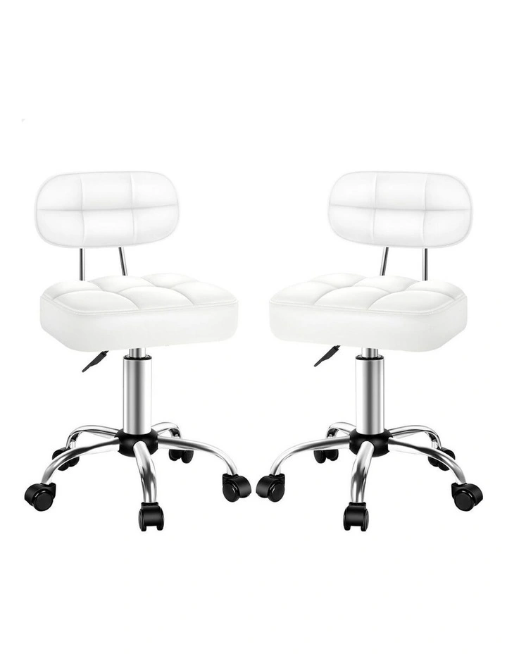 Salon Stool Set Of 2 in White image 1