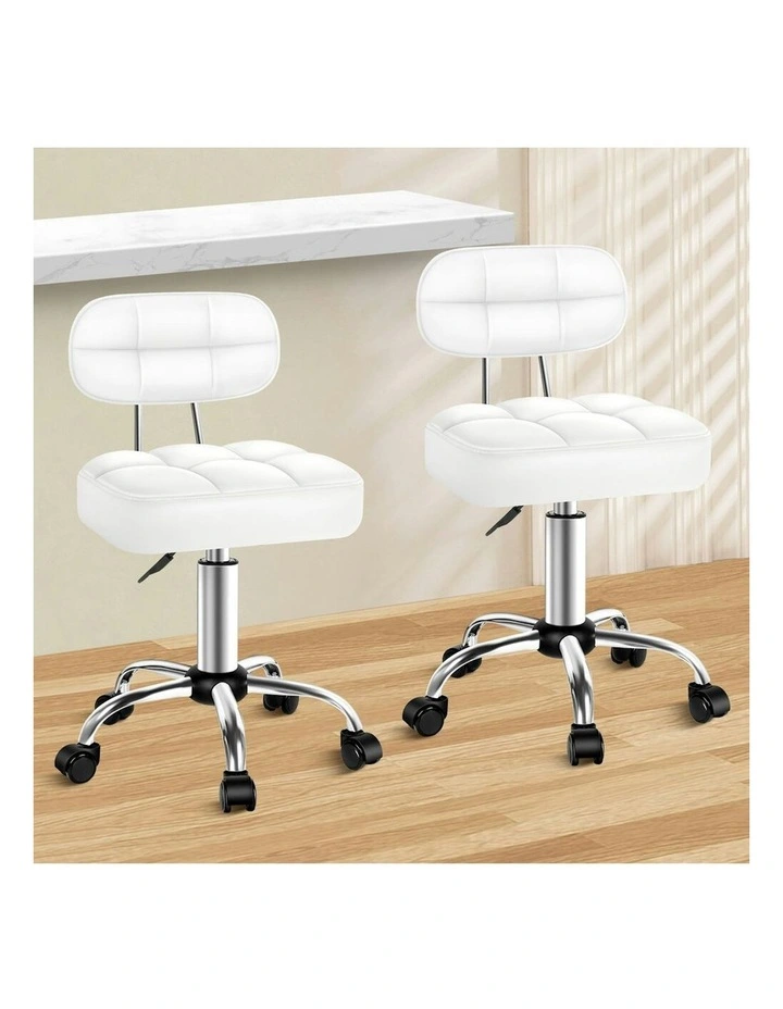 Salon Stool Set Of 2 in White image 2