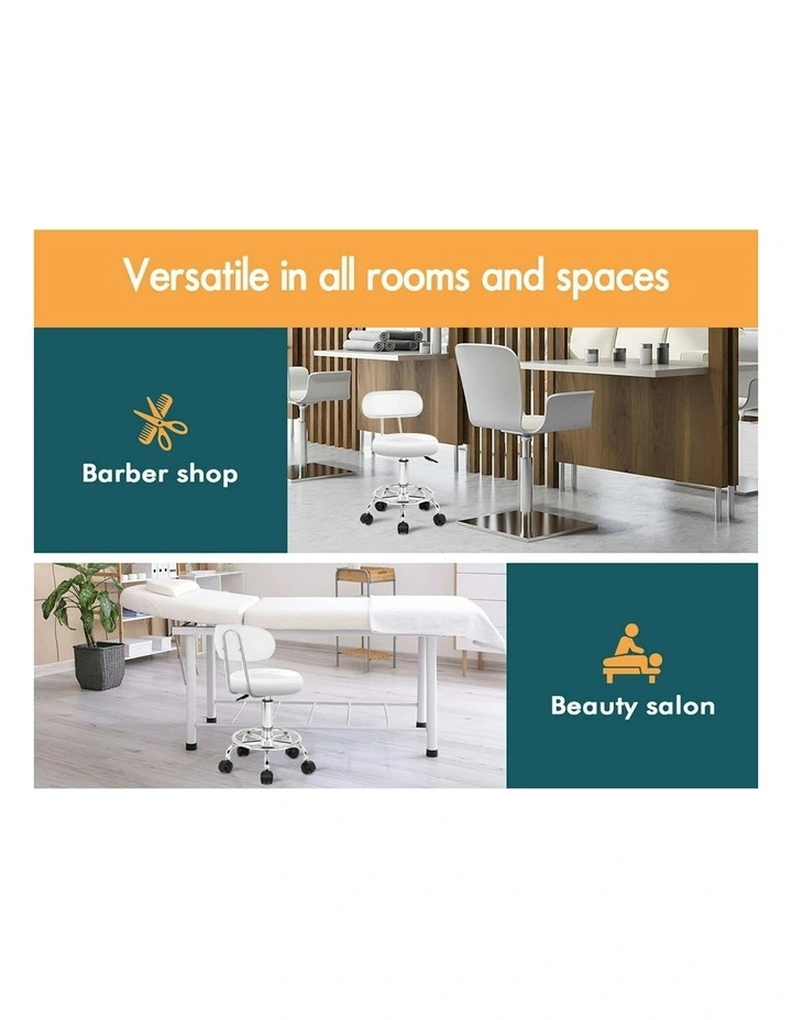 Salon Stool in White image 4