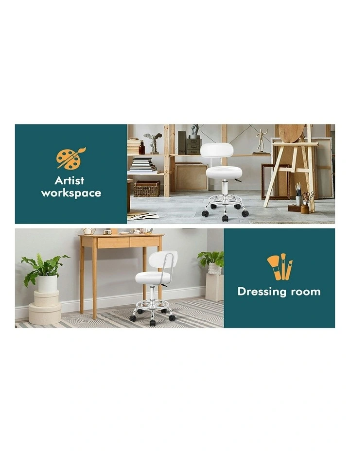 Salon Stool in White image 5