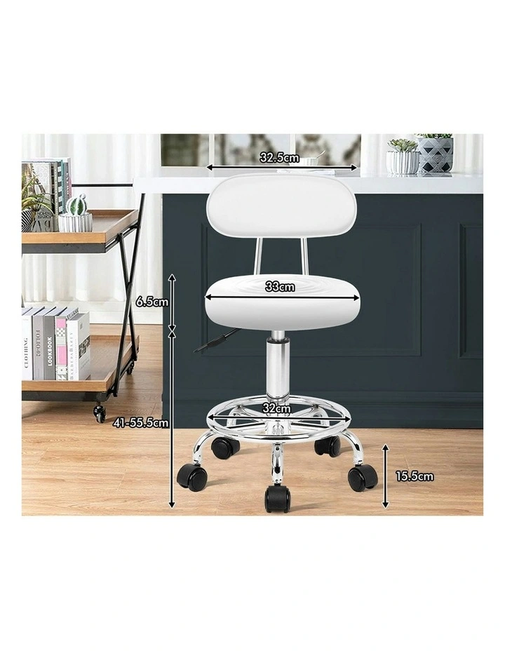 Salon Stool in White image 6