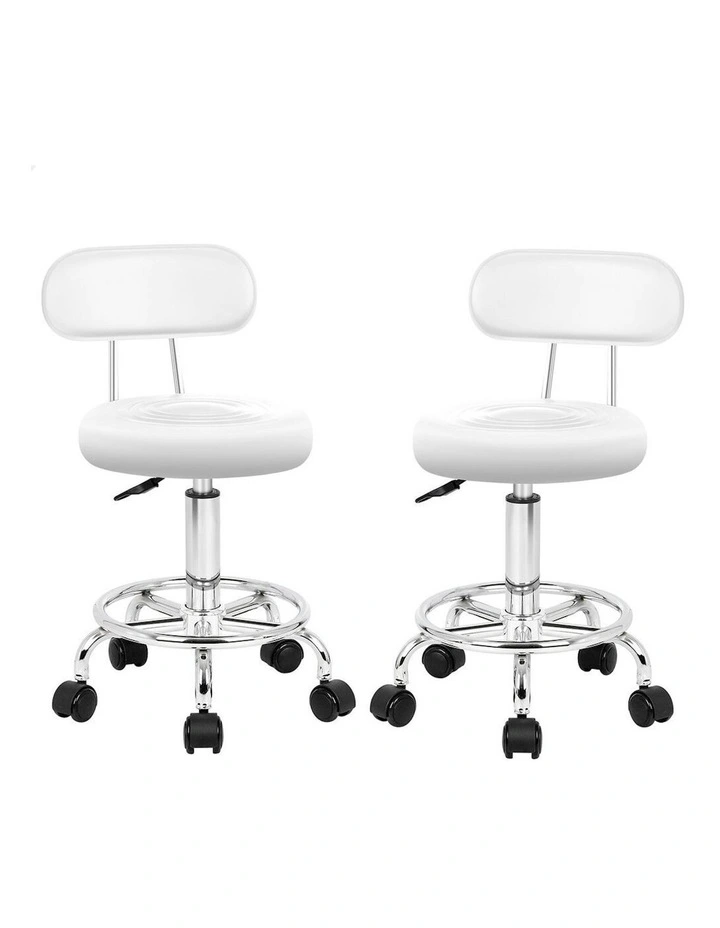 Salon Stool Set Of 2 in White image 1