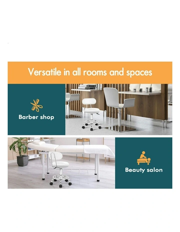 Salon Stool Set Of 2 in White image 4