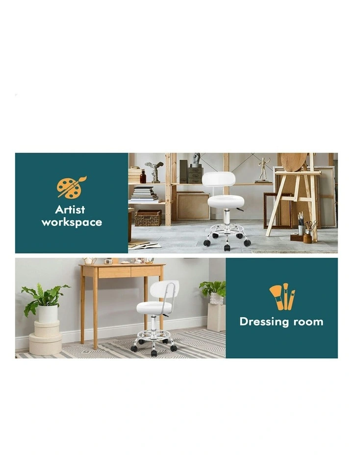 Salon Stool Set Of 2 in White image 5