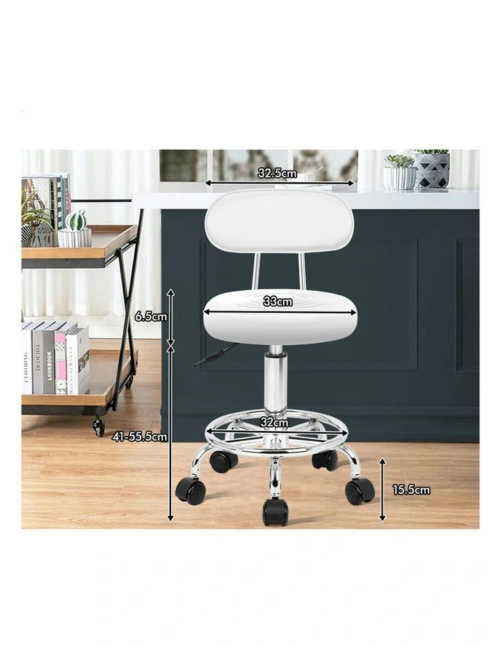 Salon Stool Set Of 2 in White image 6