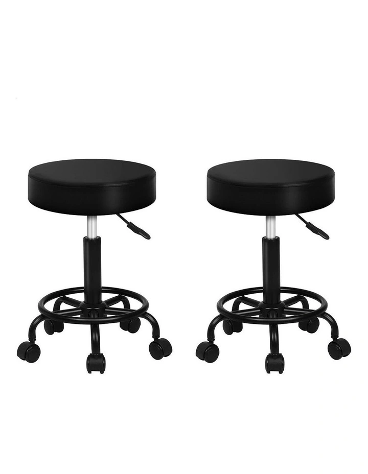 Salon Stool Set Of 2 in Black image 1