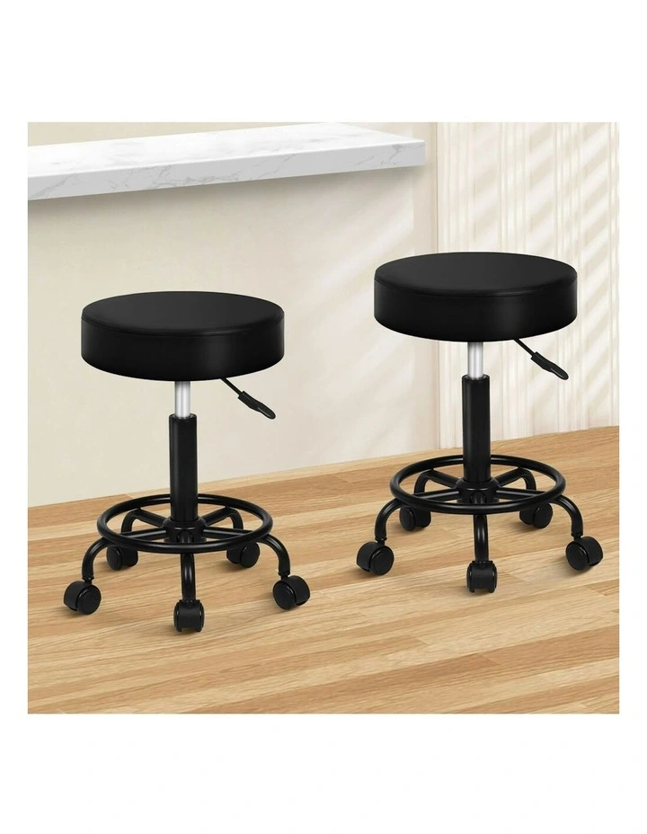Salon Stool Set Of 2 in Black image 2
