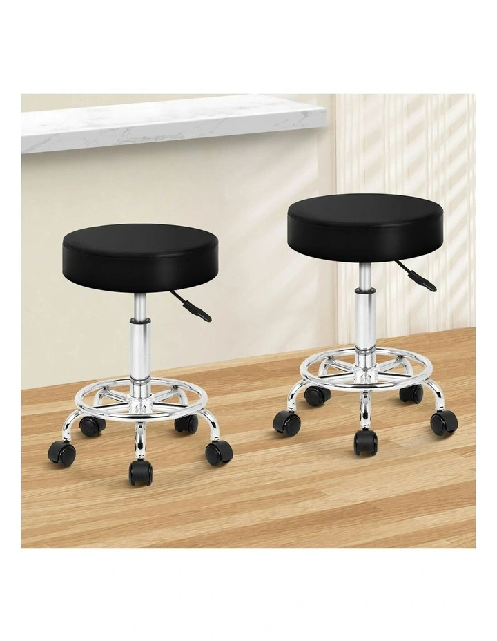 Salon Stool Set Of 2 in Black image 2