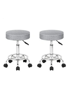 Salon Stool Set Of 2 in Light Grey
