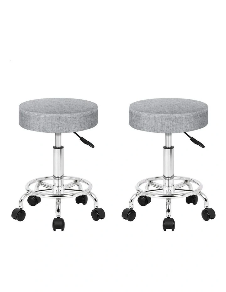 Salon Stool Set Of 2 in Light Grey image 1
