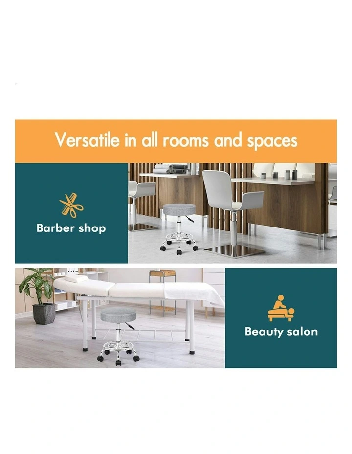 Salon Stool Set Of 2 in Light Grey image 4