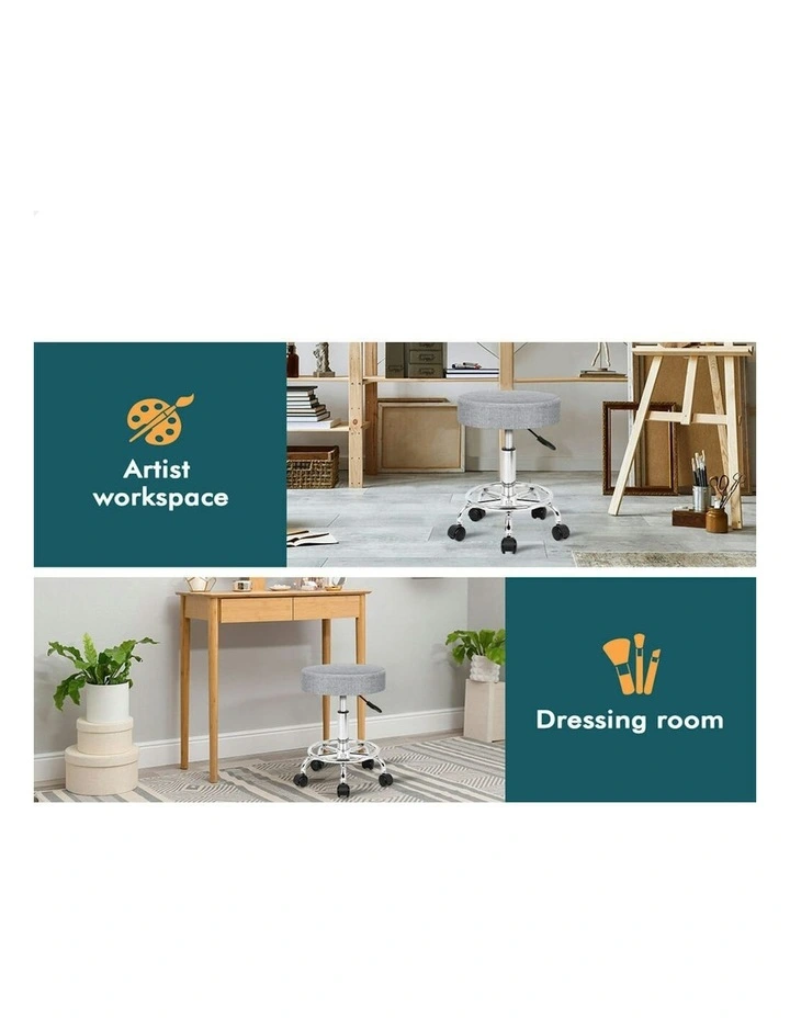 Salon Stool Set Of 2 in Light Grey image 5